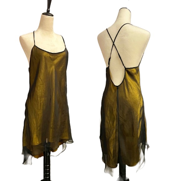 VTG Y2K 90’s Victoria’s Secret Mesh & Satin High Low Slip Dress - Picture 12 of 12